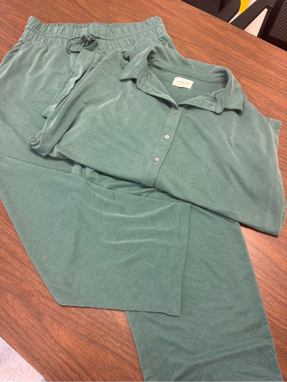 Lou & Grey Sage Green Elastic Waist Loungewear Bottoms